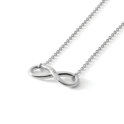 White Ice Sterling Silver Rhodium-plated Diamond Infinity Necklace, 18 x 18mm