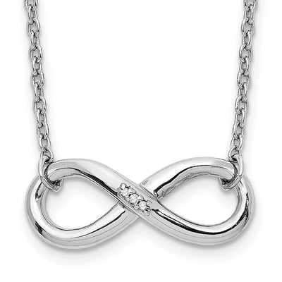 White Ice Sterling Silver Rhodium-plated Diamond Infinity Necklace, 18 x 18mm