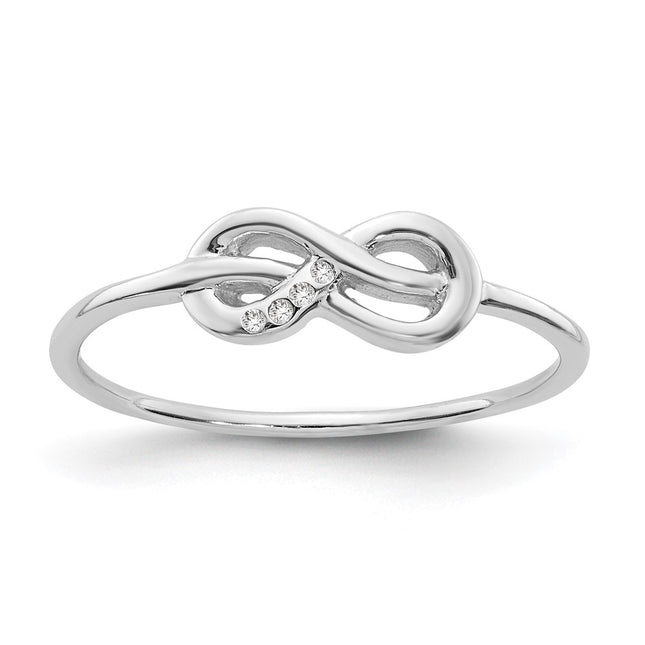 Sterling silver diamond infinity ring