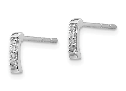 White Ice Sterling Silver Rhodium-plated Diamond Post Earrings (Style QW349)