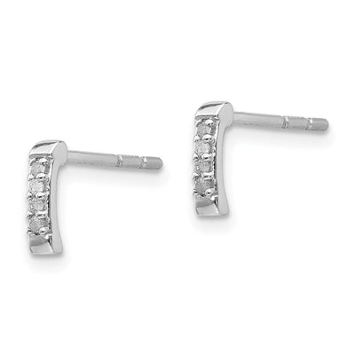 White Ice Sterling Silver Rhodium-plated Diamond Post Earrings, 8 x 2mm