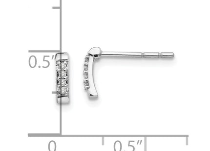 White Ice Sterling Silver Rhodium-plated Diamond Post Earrings (Style QW349)