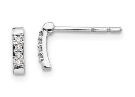 White Ice Sterling Silver Rhodium-plated Diamond Post Earrings (Style QW349)