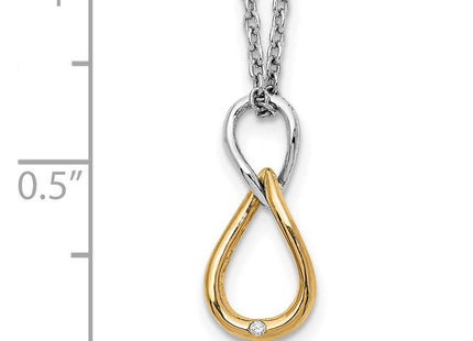 Sterling silver diamond necklace, another view