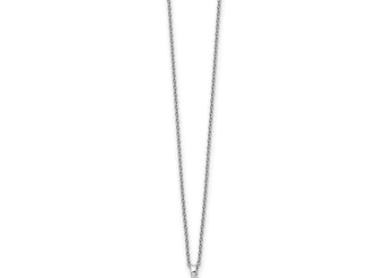 White Ice Sterling Silver Rhodium-plated Diamond and Peridot Necklace with Extender (Style QW359PE-18)