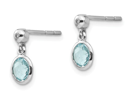 Sterling silver diamond teardrop drop earrings, alternate view
