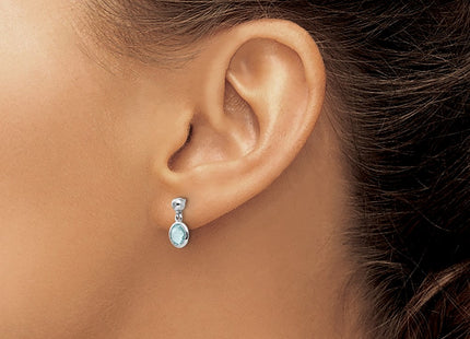 Sterling silver diamond teardrop drop earrings, another view