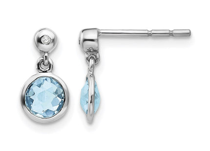 Sterling silver diamond teardrop drop earrings