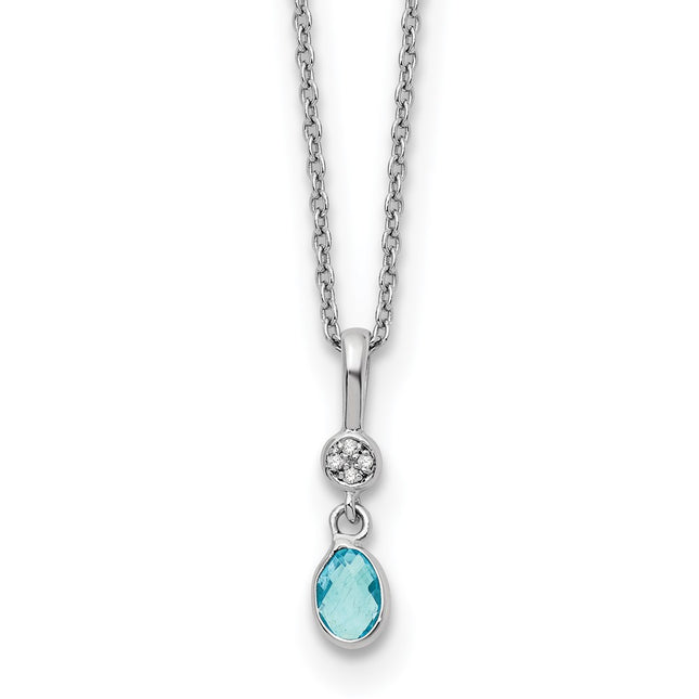 Sterling silver diamond necklace