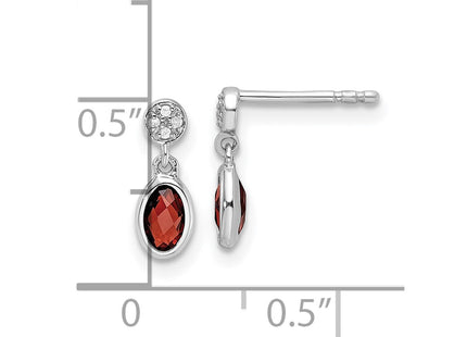 Sterling silver diamond drop earrings, further view