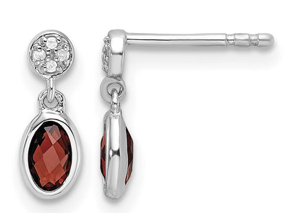 Sterling silver diamond drop earrings