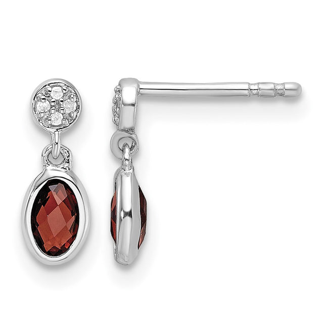 Sterling silver diamond drop earrings
