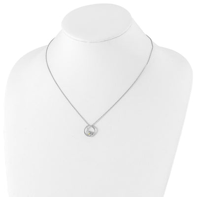White Ice Sterling Silver Rhodium-plated Diamond and Peridot Necklace plus Extender