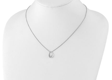 Sterling silver diamond oval necklace, further view