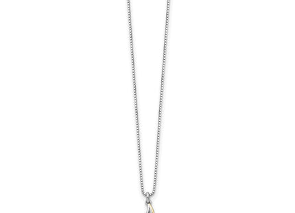 White Ice Sterling Silver Rhodium-plated Gold-tone Diamond Necklace with Extender (Style QW379-18)