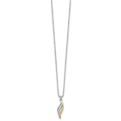 White Ice Sterling Silver Rhodium-plated Gold-tone Diamond Necklace with Extender, 20 x 7mm