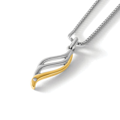 White Ice Sterling Silver Rhodium-plated Gold-tone Diamond Necklace with Extender, 20 x 7mm
