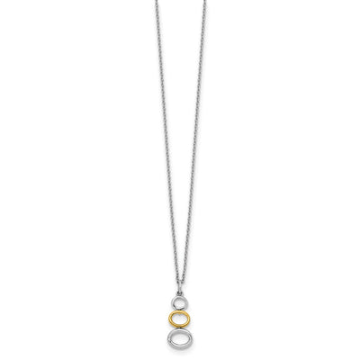 White Ice Sterling Silver Rhodium-plated Gold-tone Diamond Necklace with Extender, 20 x 10mm