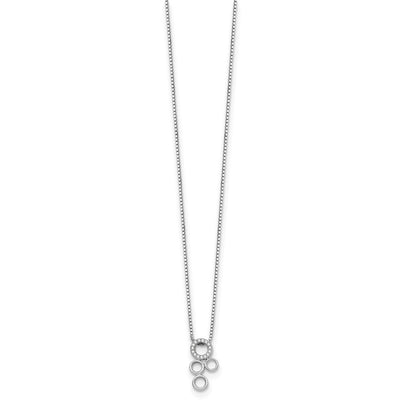 White Ice Sterling Silver Rhodium-plated Diamond Circles Slide Pendant Necklace with Extender