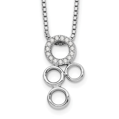 Sterling silver diamond circle necklace