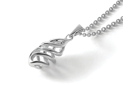White Ice Sterling Silver Rhodium-plated Diamond Spiral Necklace with Extender