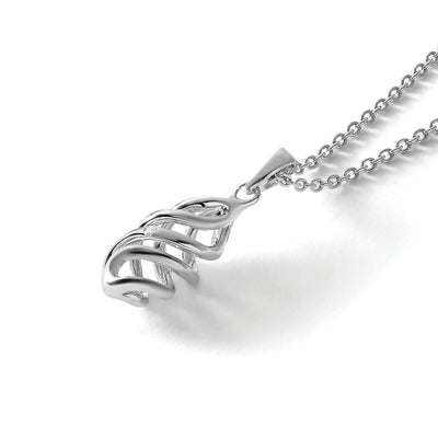 White Ice Sterling Silver Rhodium-plated Diamond Spiral Necklace with Extender