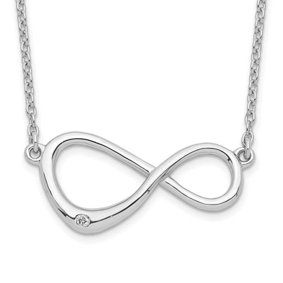 White Ice Sterling Silver Rhodium-plated Diamond Infinity Symbol Necklace