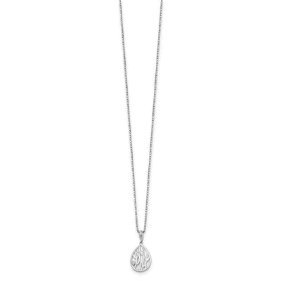 White Ice Sterling Silver Rhodium-plated Diamond Leaf Pendant Necklace with Extender