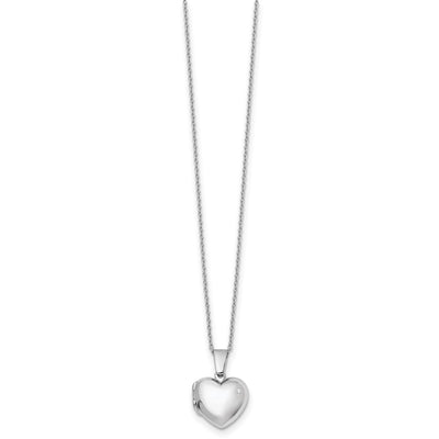 White Ice Sterling Silver Rhodium-plated Diamond Heart Locket Necklace with Extender