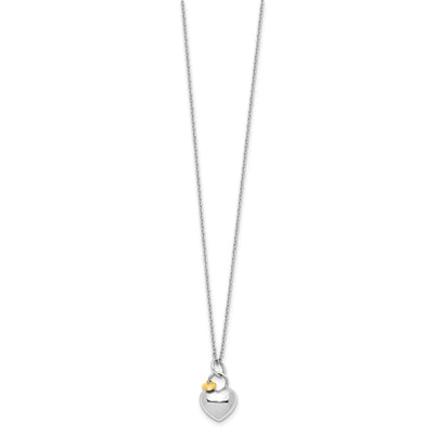 White Ice Sterling Silver Rhodium-plated Gold-tone Diamond Double Heart Necklace with Extender