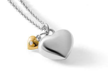 White Ice Sterling Silver Rhodium-plated Gold-tone Diamond Double Heart Necklace with Extender
