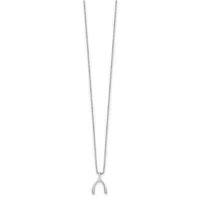 White Ice Sterling Silver Rhodium-plated Diamond Wishbone Slide Pendant Necklace with Extender