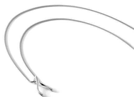 White Ice Sterling Silver Rhodium-plated Diamond Wishbone Slide Pendant Necklace with Extender