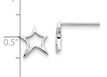 Sterling silver diamond star earrings, further view