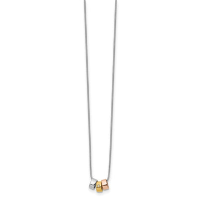 White Ice Sterling Silver Rhodium-plated Rose and Gold-tone Diamond Necklace with Extender