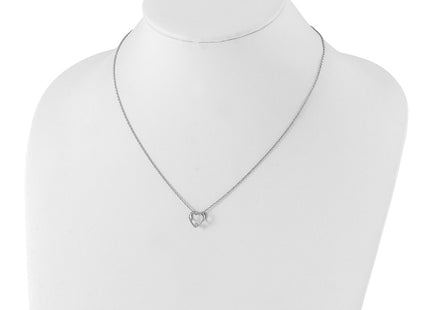 Sterling silver diamond heart necklace, further view