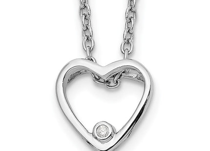 Sterling silver diamond heart necklace