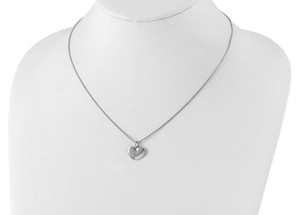 Sterling silver diamond heart necklace, further view