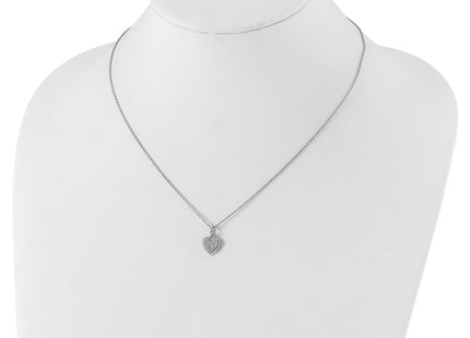 Sterling silver diamond heart necklace, further view
