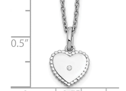 Sterling silver diamond heart necklace, another view