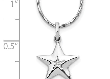 Sterling silver diamond star necklace, another view