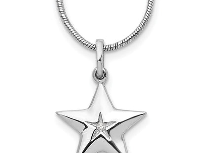 Sterling silver diamond star necklace