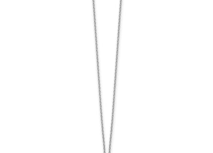 White Ice Sterling Silver Rhodium-plated Diamond Star Necklace with Extender (Style QW443-18)
