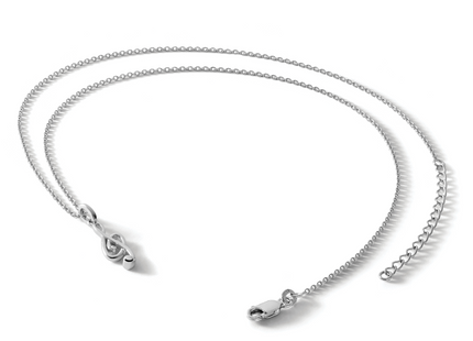 White Ice Sterling Silver Rhodium-plated Diamond Musical Necklace with Extender