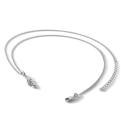 White Ice Sterling Silver Rhodium-plated Diamond Musical Necklace with Extender