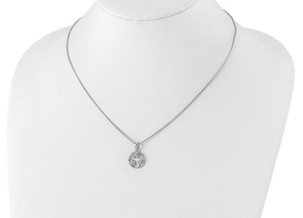 Sterling silver diamond flower necklace, further view