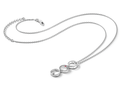 White Ice Sterling Silver Rhodium-plated Diamond and Ruby Necklace with Extender
