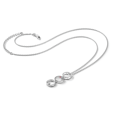 White Ice Sterling Silver Rhodium-plated Diamond and Ruby Necklace with Extender