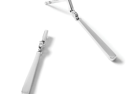 White Ice Sterling Silver Rhodium-plated Diamond Post Dangle Earrings
