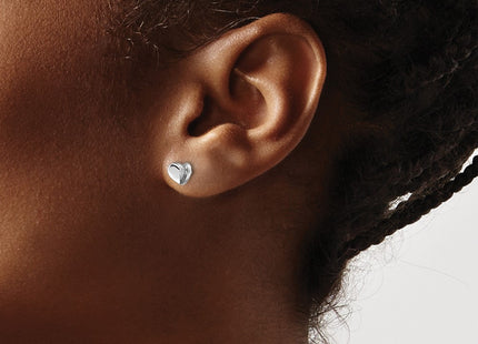 Sterling silver diamond heart earrings, another view